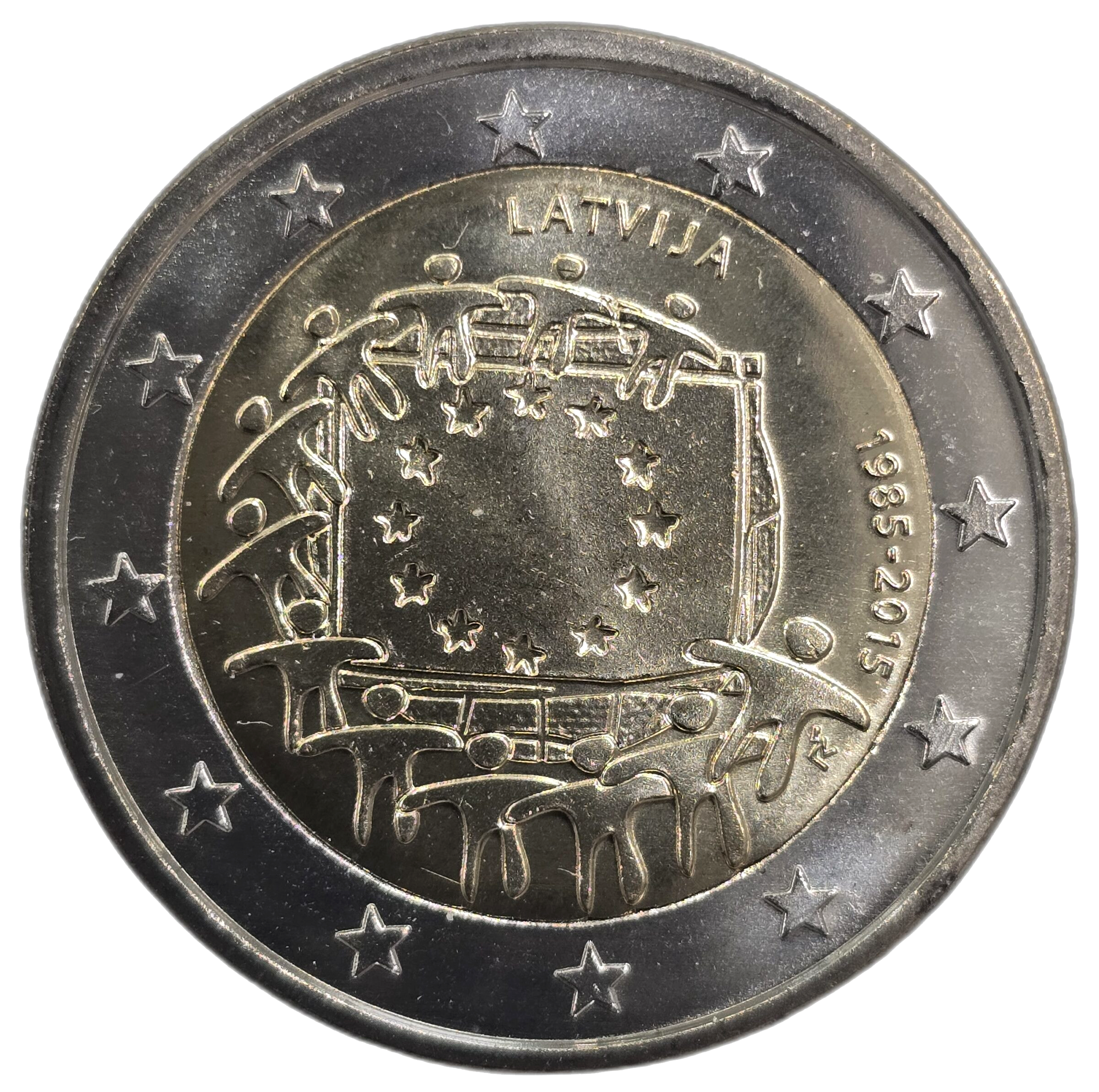 2 euros conmemorativa XXX Aniversario de la Bandera Europea Año 2015